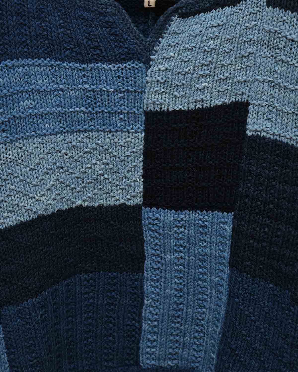 INDIGO PATCHWORK SWEATER